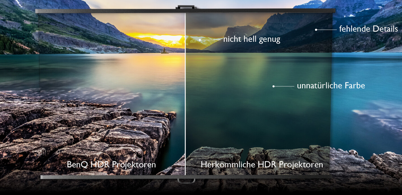 Die natürliche Auto HDR Farbwiedergabe-Technologie von BenQ gibt die beeindruckende Qualität von 4K HDR-Bildern mit einer wirklich lebensechten Farbleistung wieder