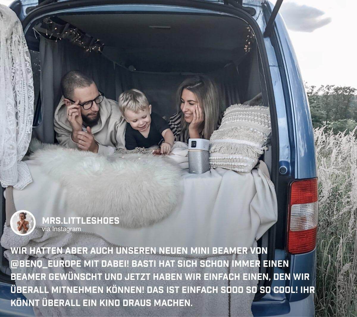 @mrs.littleshoes verwandelt jeden Ort in ein Kino mit dem Mini Beamer GV1