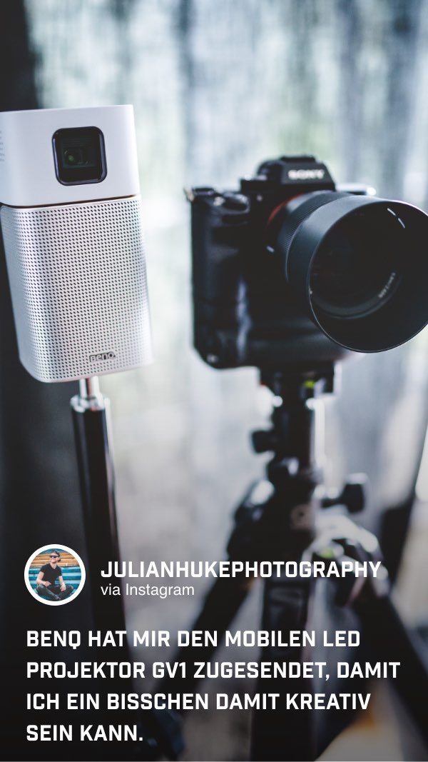 @julianhukephotography wird mit dem tragbaren GV1 von BenQ kreativ.