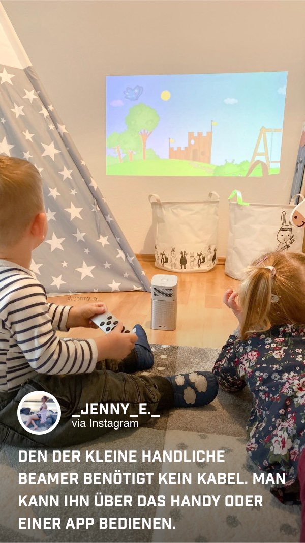 Der handliche Mini Beamer GV1 ist kinderleicht zu bedienen