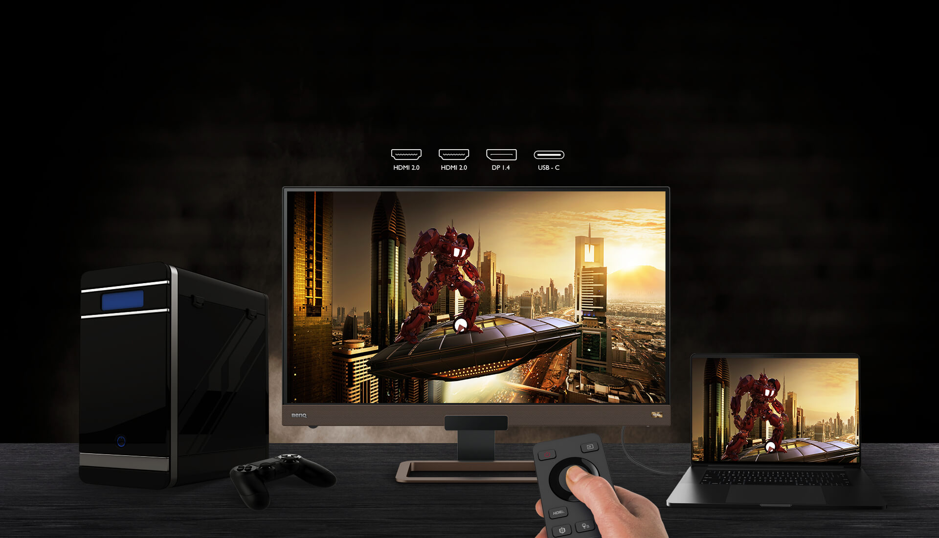 Erlebe Autorennen und Action in brillanter Auflösung und ohne Lags mit dem BenQ EX2780Q.