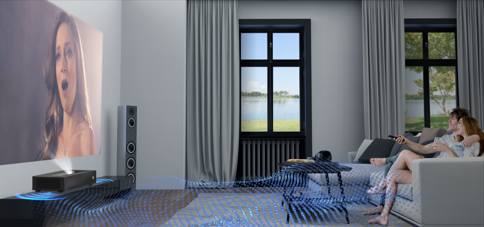 BenQ Laser TV mit hoher Klangqualität in einem Soundbar-Paket