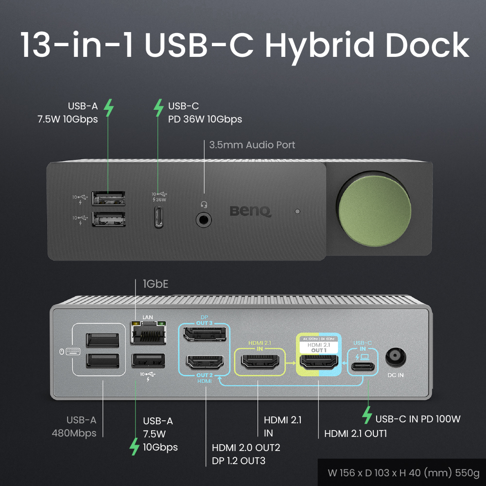 beCreatus DP1310 USB-C Hybrid Dock - Laptop Dockingstation | BenQ 