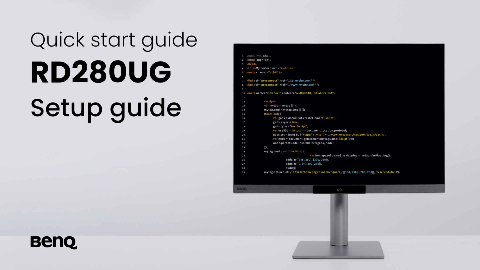 RD280UG | Quick Start Guide | BenQ CEE