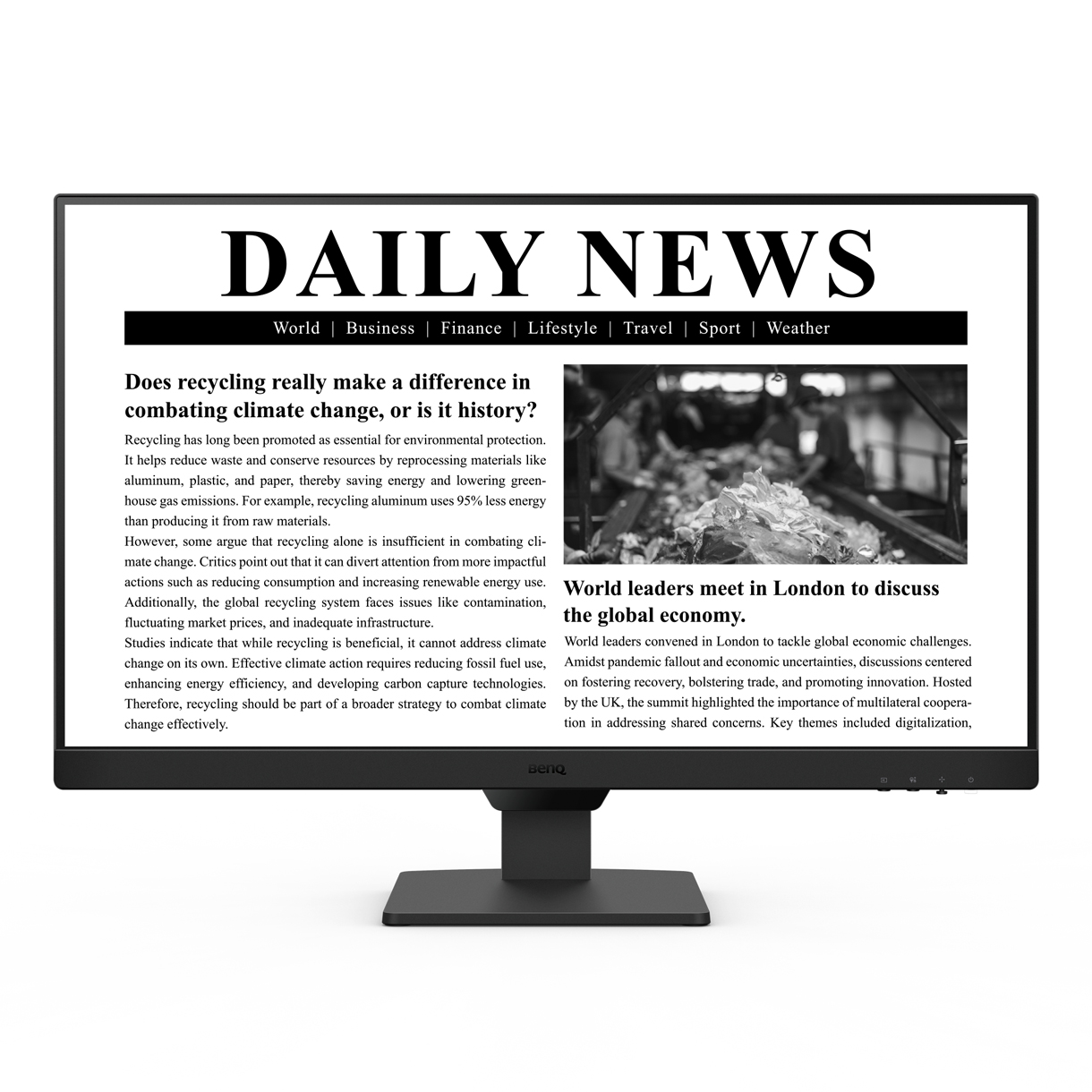 Der GW2790 macht lange Lesesitzungen durch die E-Paper Funktion angenehmer fürs Auge.