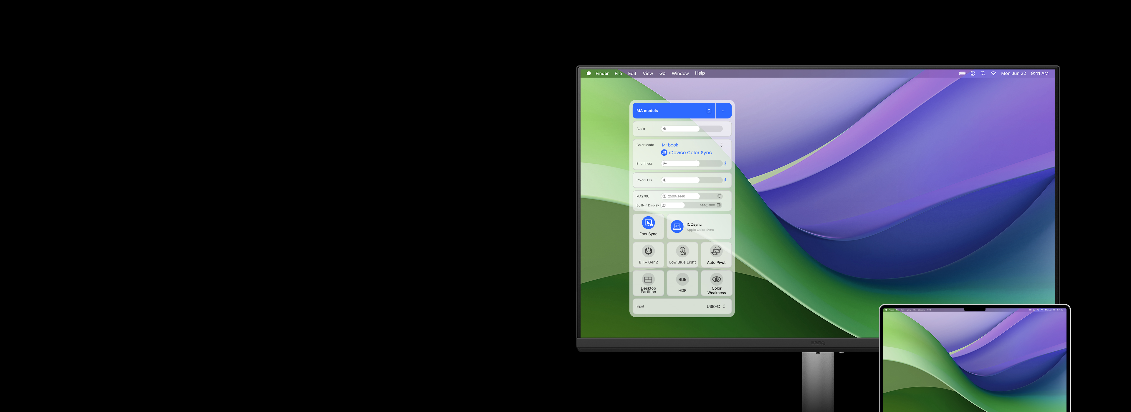 Experience Mac-like simplified settings with BenQ Display Pilot 2 software