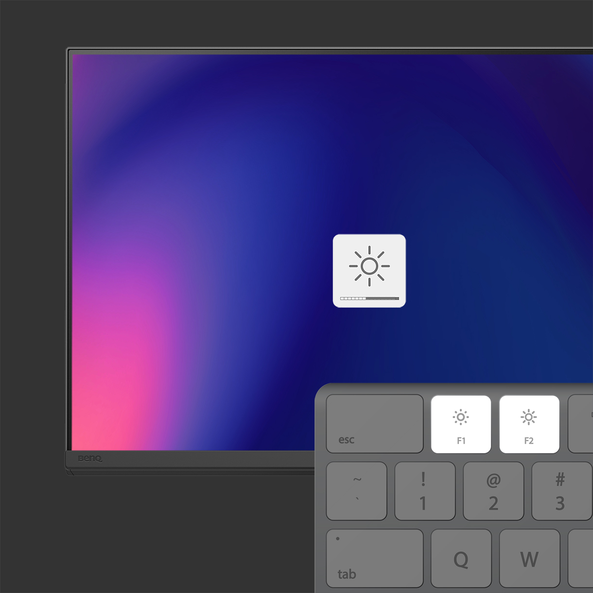 Легко регулюйте яскравість дисплею з клавіатури Mac®. Застосовується лише до пристроїв Mac із програмним забезпеченням Display Pilot 2.