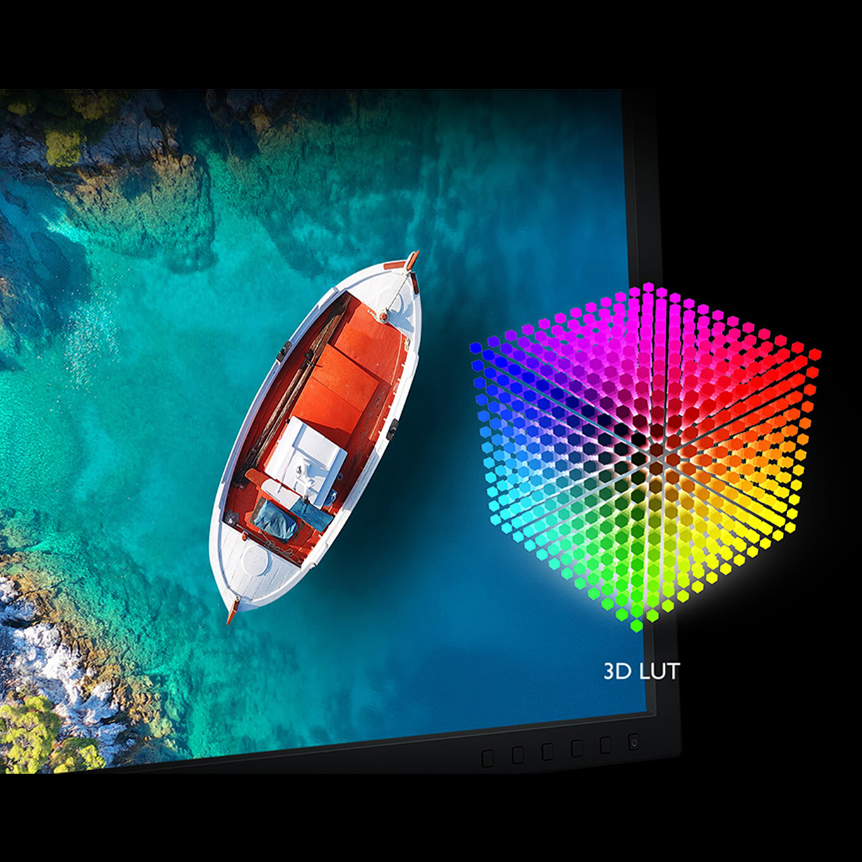 BenQ SW240 supports the 14-bit lookup table (LUT) to improve color blending for precise reproduction and Delta E<=2 in Adobe RGB and sRGB assures accuracy.