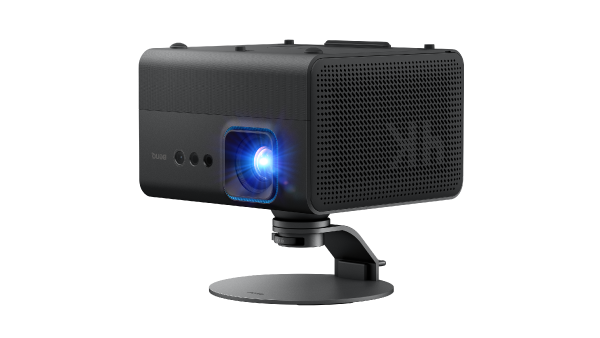 BenQ GP520 projector with inverted projection capability for easy installation on a higher shelf, perfect for flexible home setups.