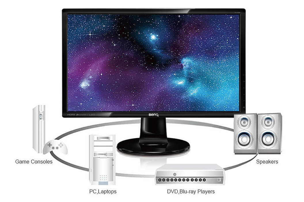 GL2460HM 24 Zoll Home und OfficeMonitor mit Full HDAuflösung, integrierten Lautsprechern und