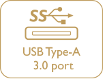 Icono de puerto USB tipo A 3.0
