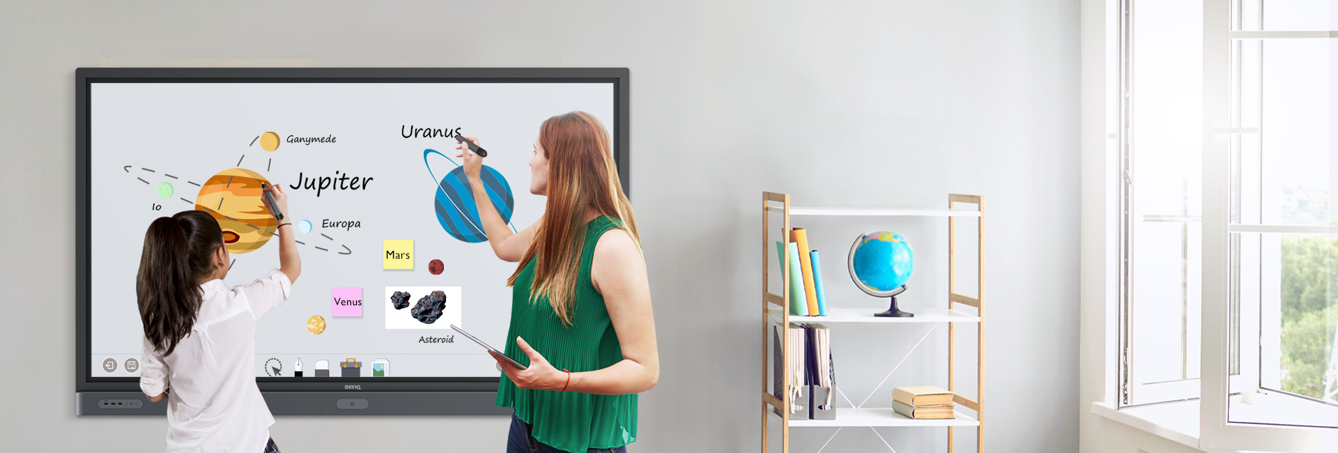 BenQ interaktivní panely. Displeje-obrazovky s protibakteriálním povrchem