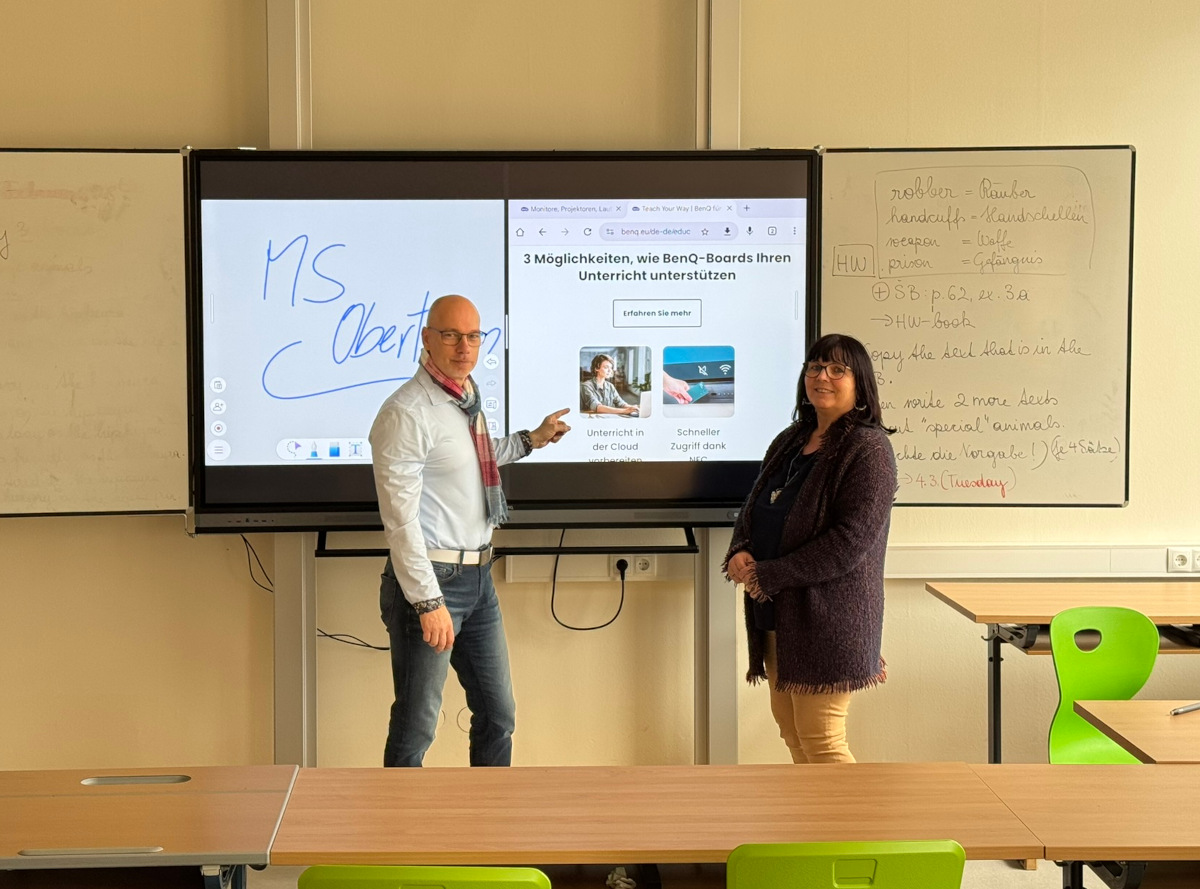 Digitale Tafel an der Mittelschule Obertrum