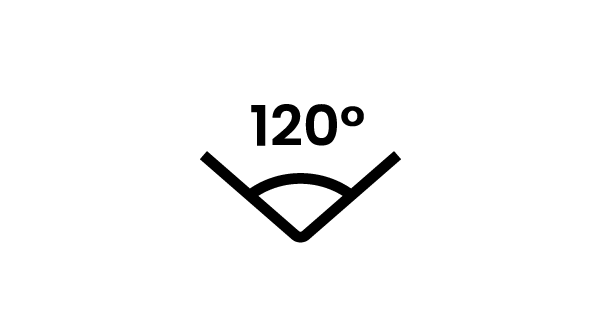 120° wide field  of view