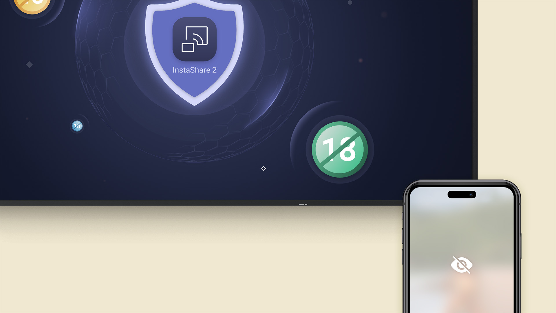 AI Guardian on ST04 blocks inappropriate content during wireless sharing in educational settings.