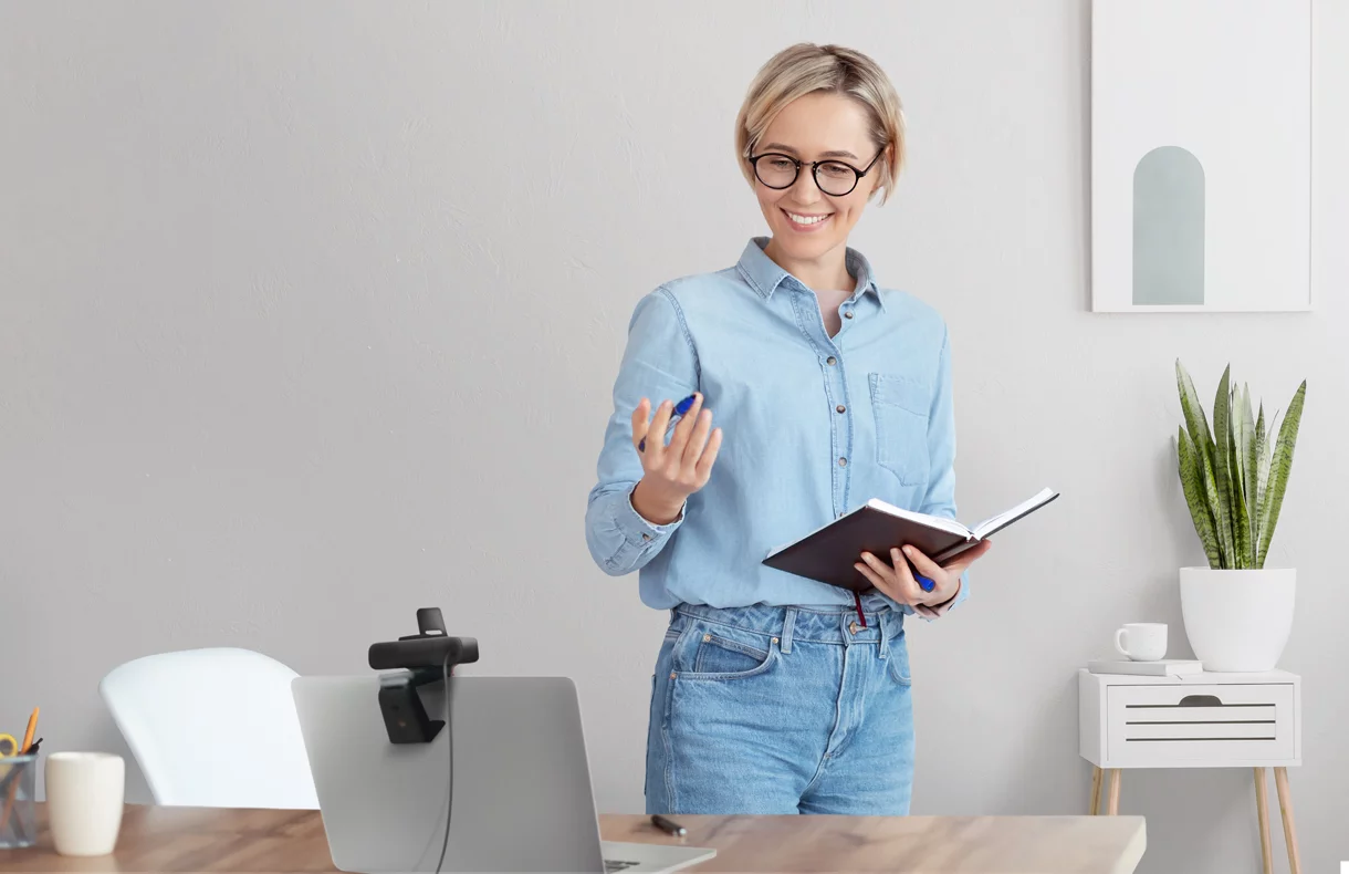 Videoconferentie tijdens lesgeven op afstand